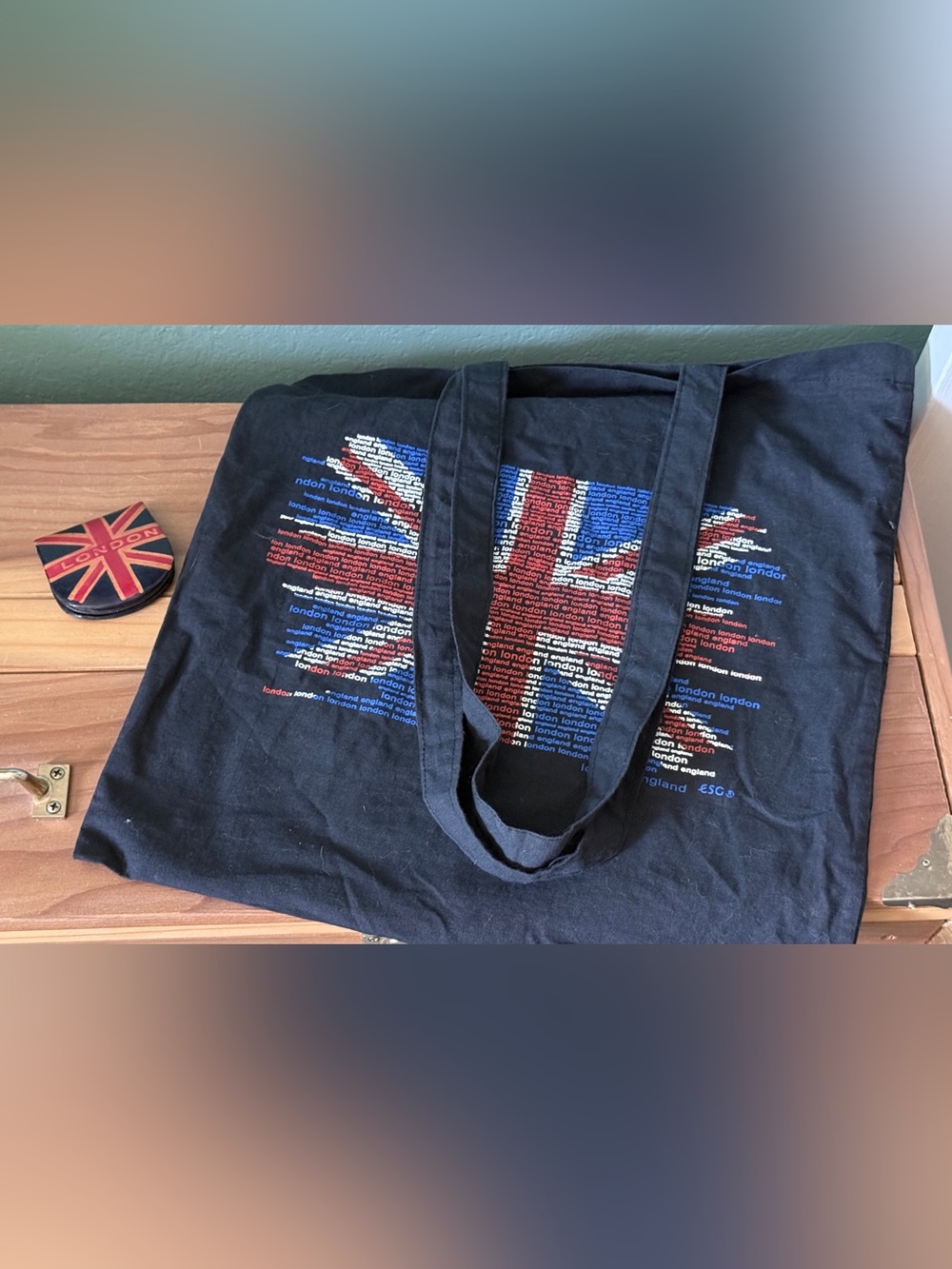 London England Cotton Tote Bag 15” × 16” + Leather Coin Purse 2.5”